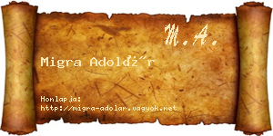 Migra Adolár névjegykártya